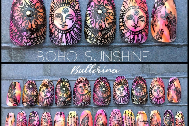 Boho Sunshine Nails Ballerina